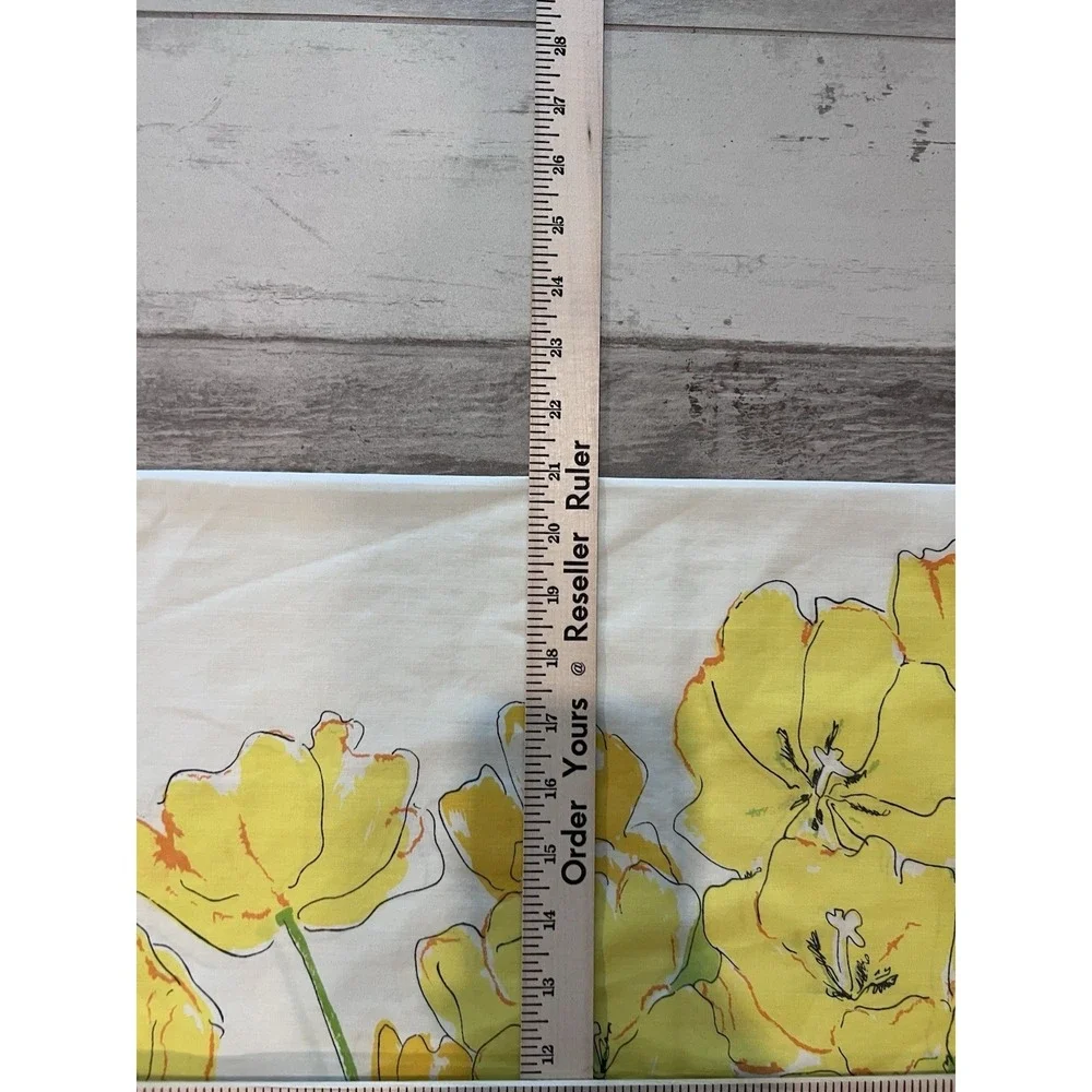 VERA NEUMANN Yellow Floral Tulip Print VTG Pillowcase By Burlington-Made In USA-